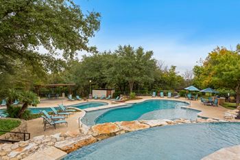 Pristine swimming pool at The Vista on Brodie, Austin, 78745